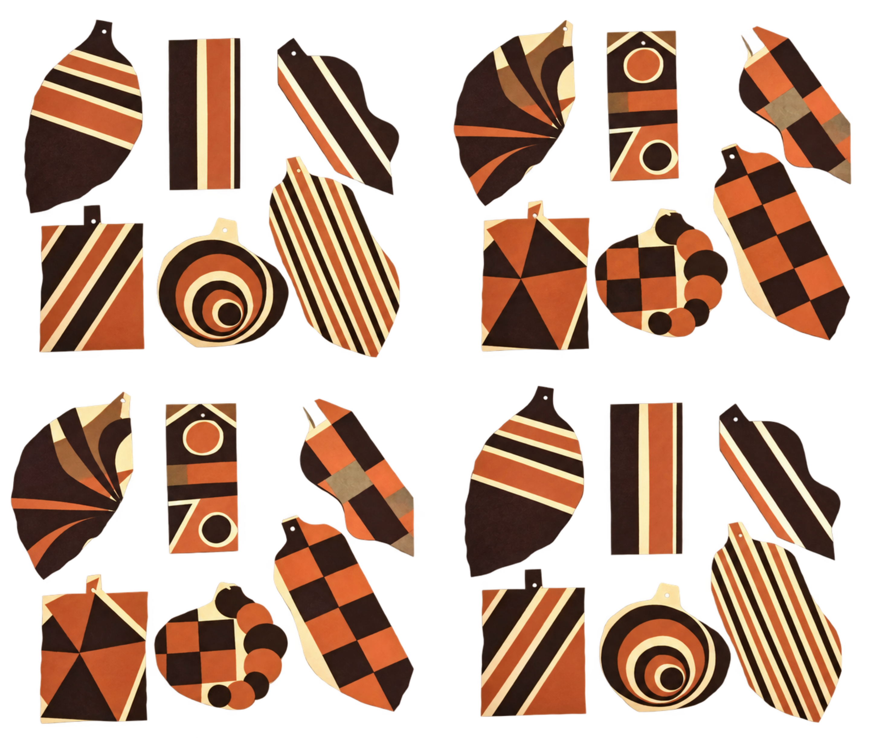 **Earth Colors** A warm, earthy textile pattern inspired by the organic forms of Theobroma cacao.