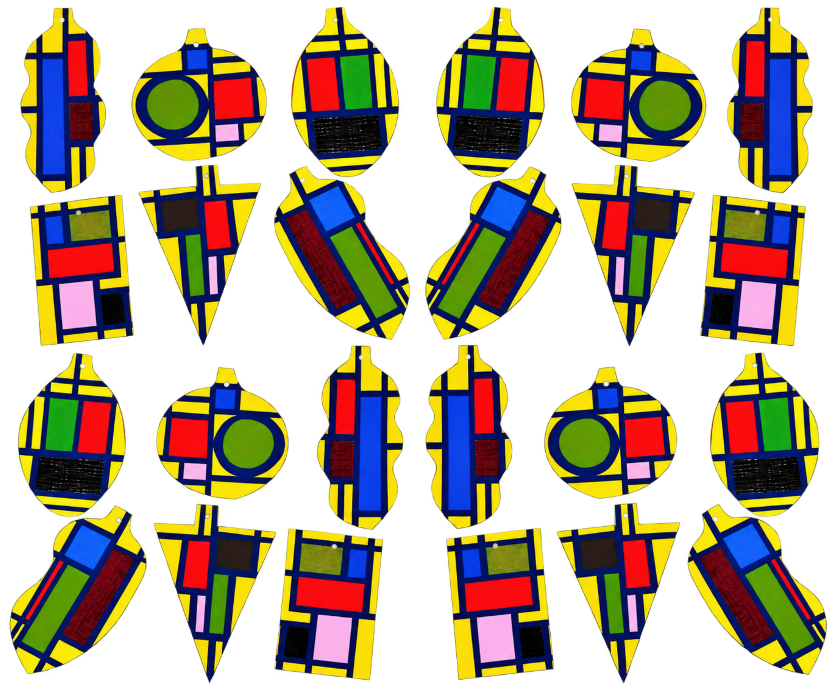 **Composition** A bold geometric textile pattern inspired by modernist structures and cacao silhouettes.
