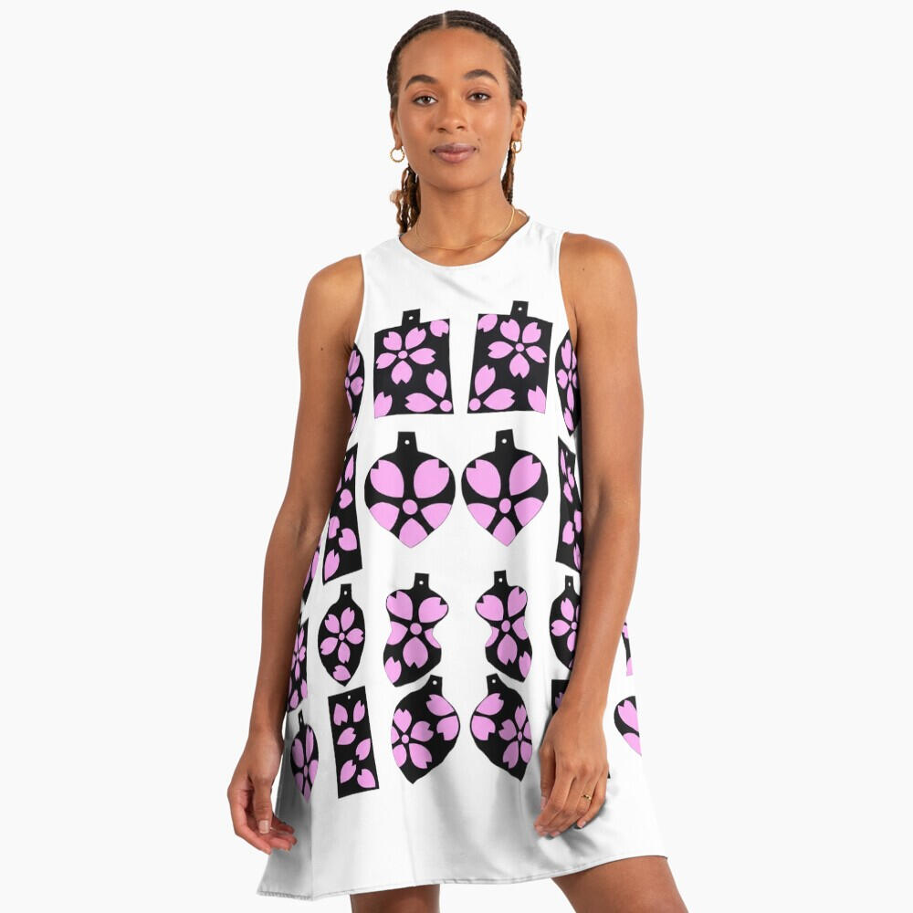 **Sakura Pink** A delicate black and soft pink textile pattern inspired by cherry blossoms and cacao forms.